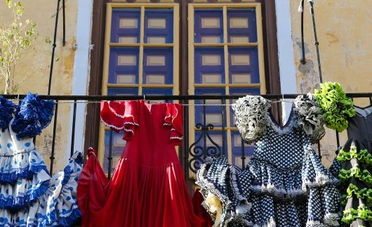 traditional dresses hanging madrid spain
