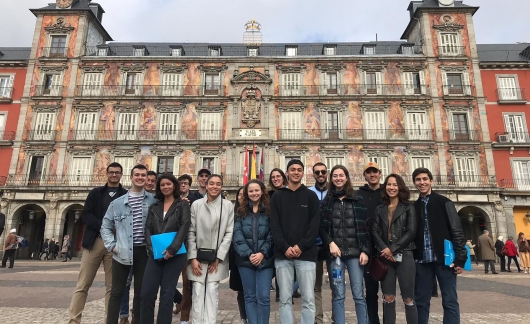 Madrid students in Plaza Mayor