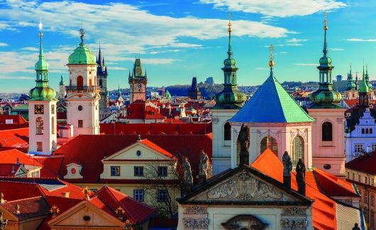 prague rooftops and spires