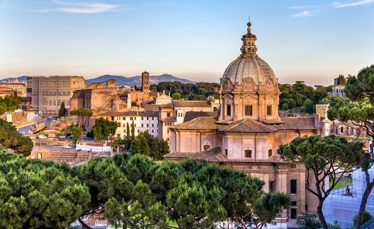 Rome dome trees sunset