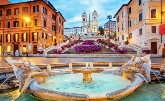 Rome Spanish Steps and fountains