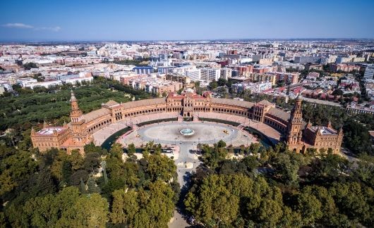 Seville Plaza de Espana aerial