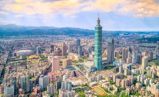 aerial view taipei downtown