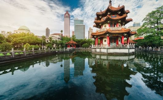 Taipei skyline from the water