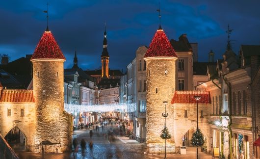 Tallinn Old Town at night