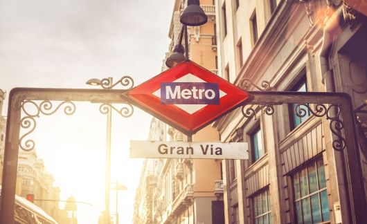 Gran Via Metro sign in Madird