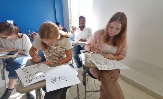 amman students calligraphy class