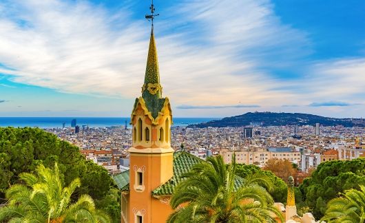 city view spain barcelona church top