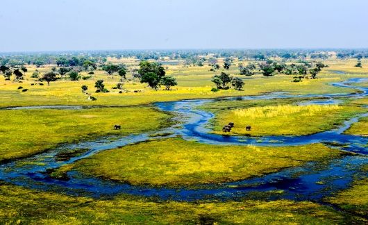 gaborone aerial photo of a river delta