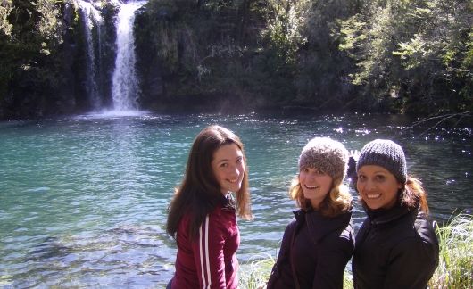 santiago ch three girls at a waterfall