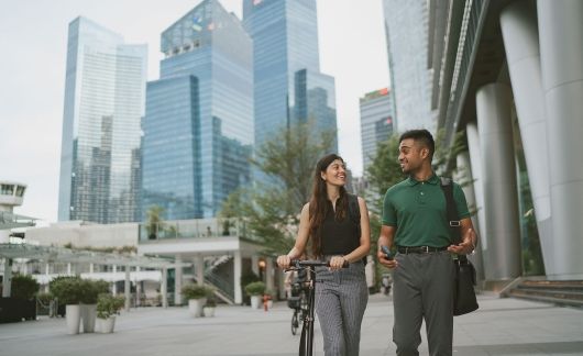 singapore interns walking