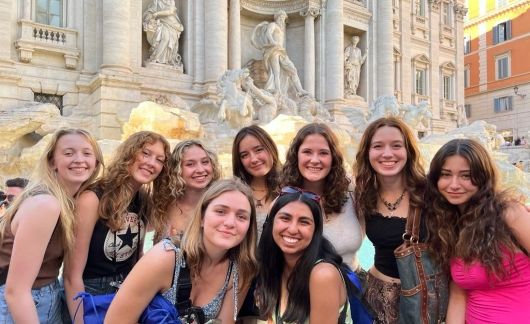 Rome students at Trevi Fountain