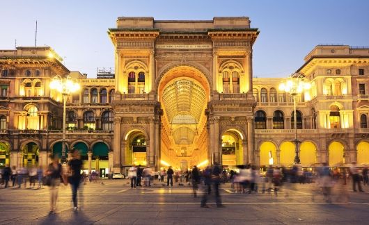 milan galleria at night