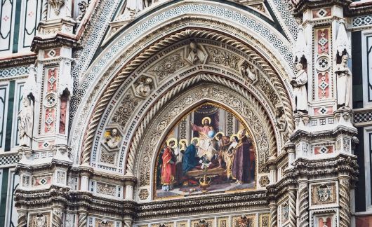 The Facade of the Porta Della Mandorla in Florence italy.jpg