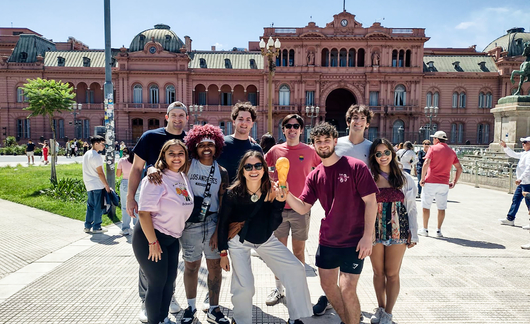 buenos aires students outside government building