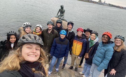copenhagen bike tour study abroad mermaid statue