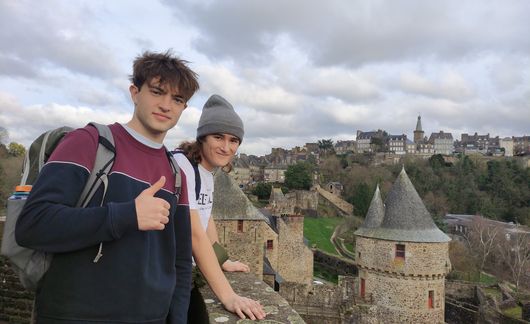 rennes study abroad students thumbs up city overlook