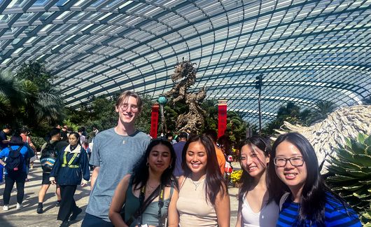 singapore students at bay flower dome