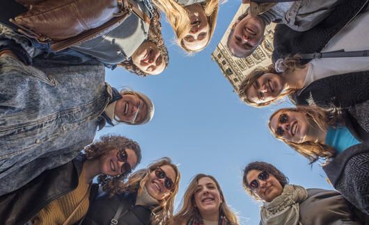 seville students selfie below