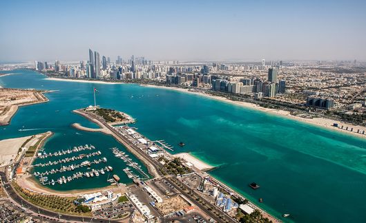abu dhabi skyline shoreline
