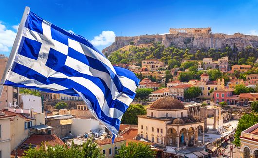 study abroad in athens flag acropolis