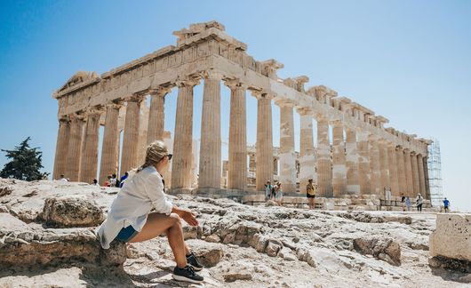 study abroad greece student ruins