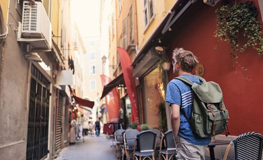Nice, France student walking