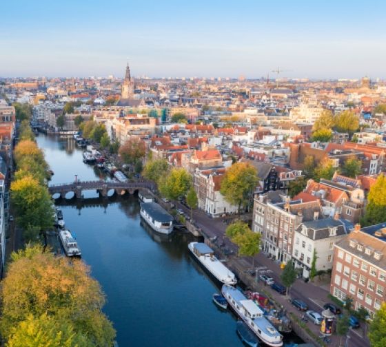 amsterdam aerial city canal