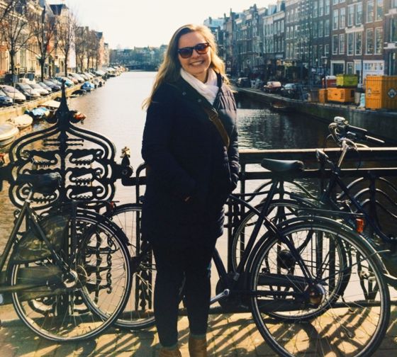 bike amsterdam student canal bridge