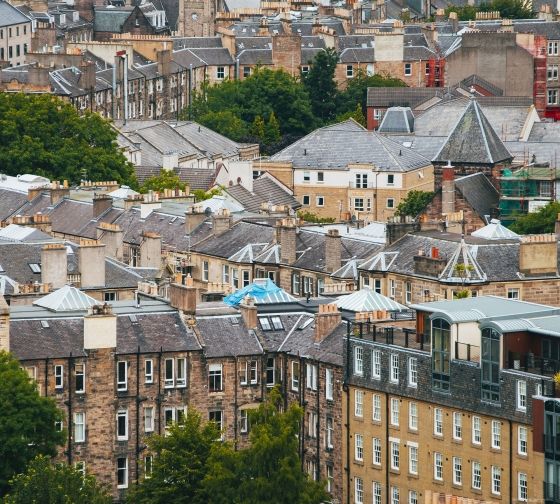 Edinburgh central city rooftops