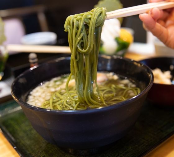japan kyoto green noodle dish