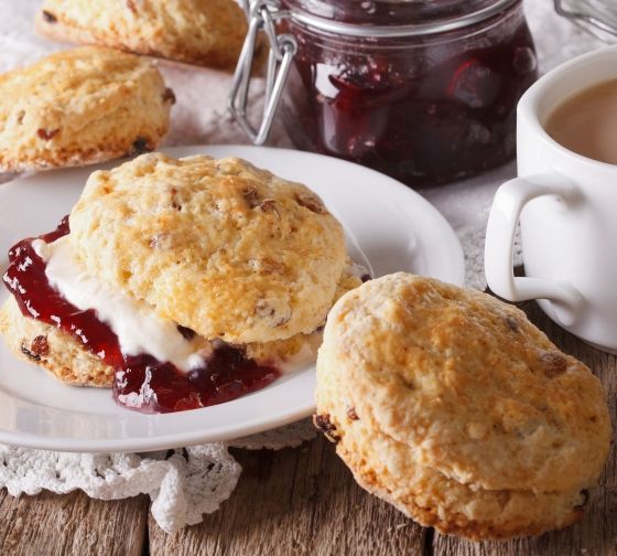 London scones and jam