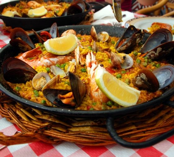 paella dish abroad seafood barcelona