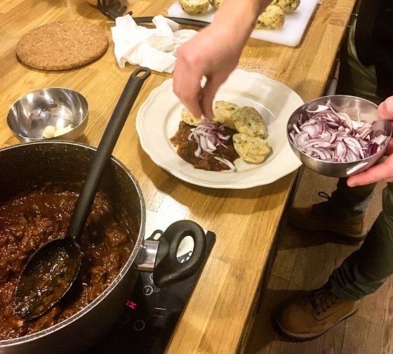 Prague goulash and dumplings