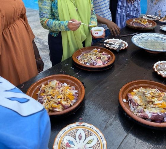 rabat food paltes on table