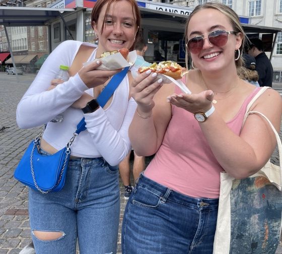 Copenhagen students enjoying street food