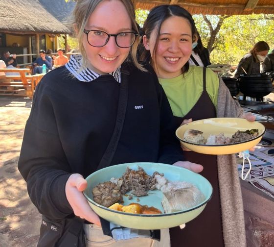 gaborone students enjoying local cuisine