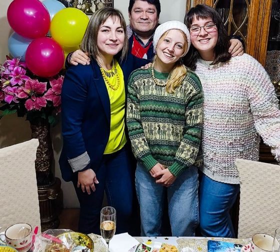 santiago ch student with her host family