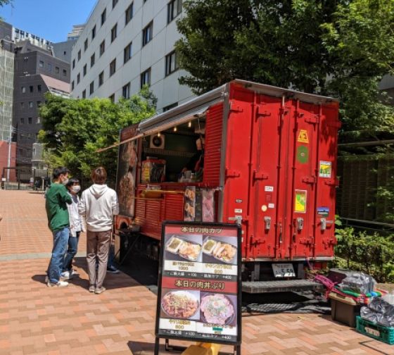 Food Trucks during the lunch break in Sophia University