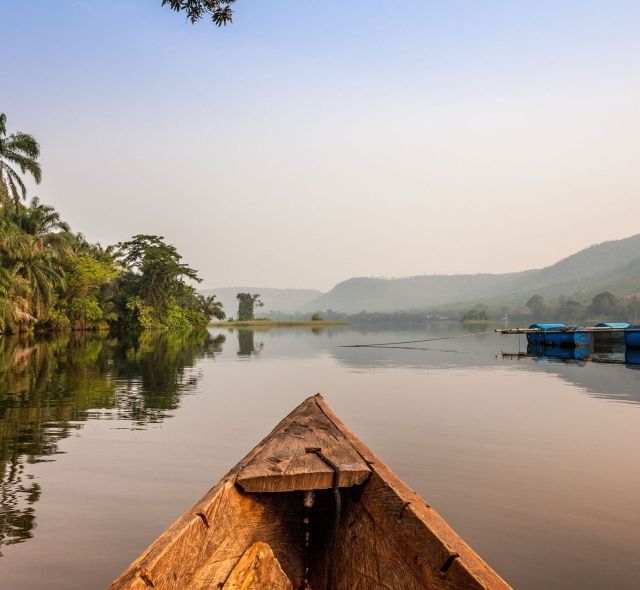 boat on water in ghana