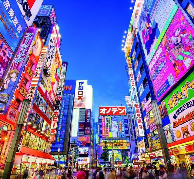 tokyo street with neon lights