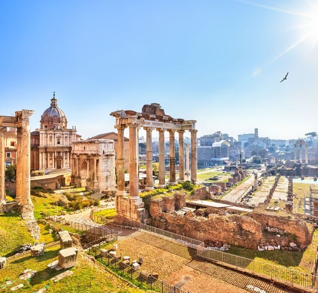 sunny day roman ruins