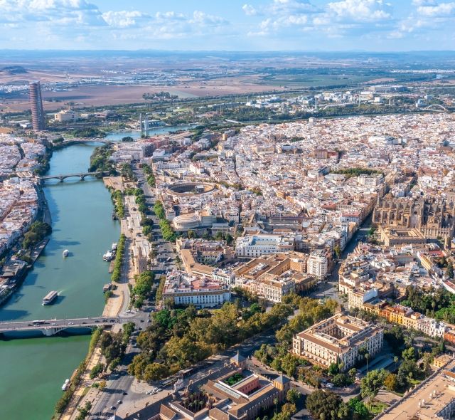 seville aerial view sunny day