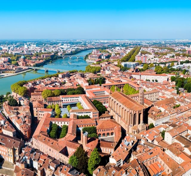 aerial view of toulouse france
