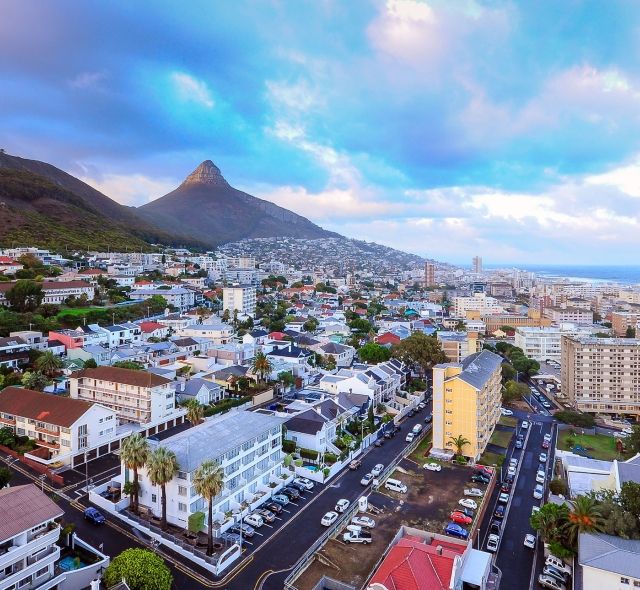 cape town aerial view of coastline sunny day