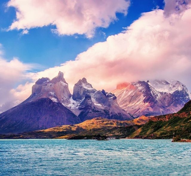 mountain clouds chile purple sky