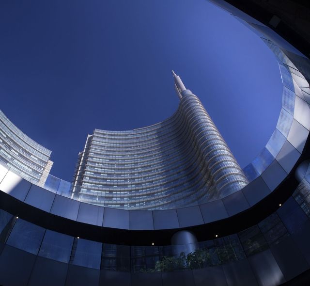 Milan glass skyscrapers