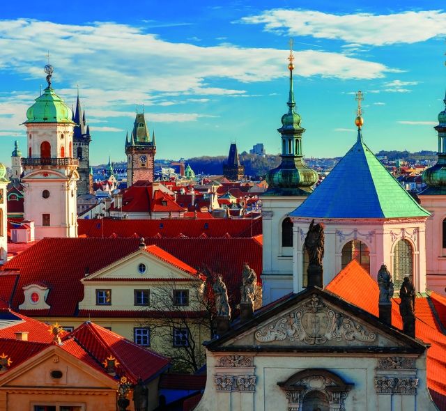 prague rooftops and spires