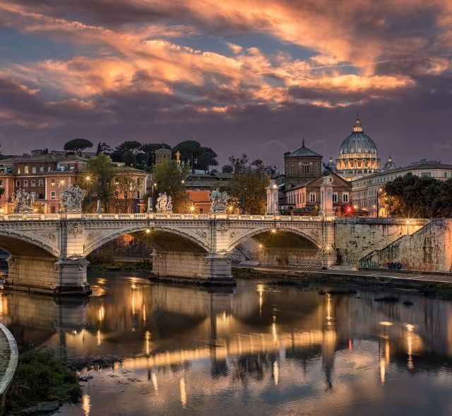 Rome river sunset