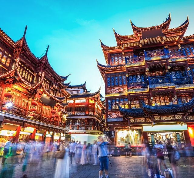 night market shanghai china temples